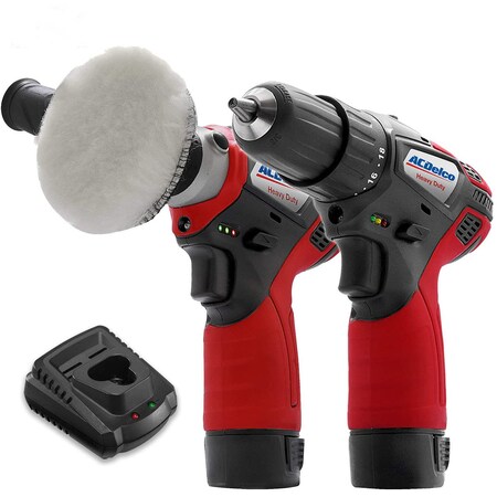 Acdelco G12 K6 2-Tool Combo 3" Polisher+ 3/8"Drill Driver, 2-battery ARS1212-K6